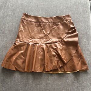 Elegant Brown Women's Leather Skirt